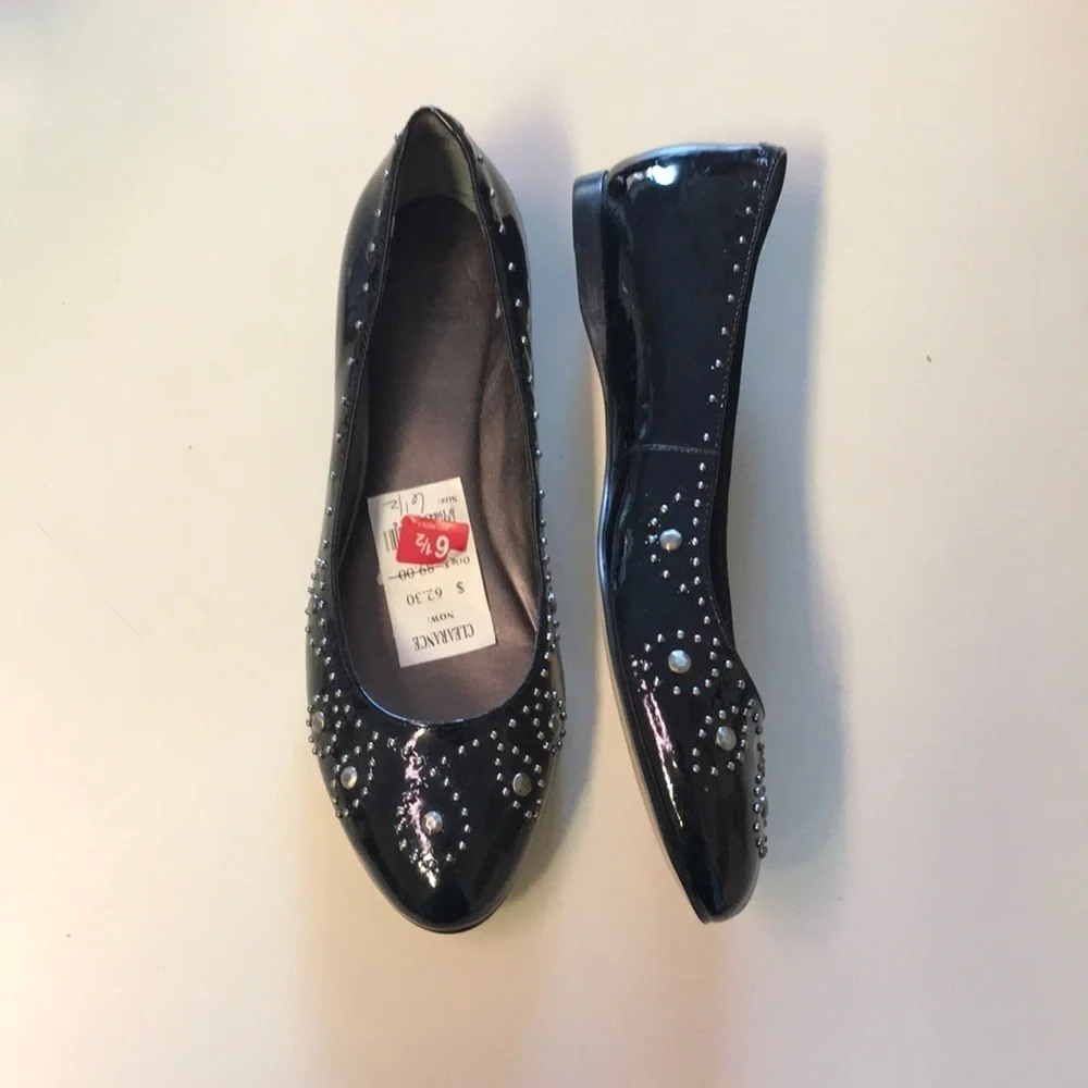 Circa Joan & David Studded Flats - Patent Leather